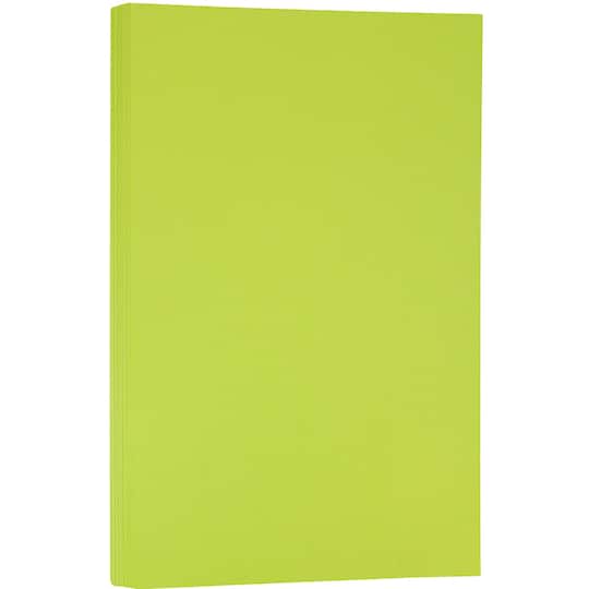 JAM Paper Ultra Lime Green Bright Hue 8.5" x 14" 24lb. Recycled Colored Legal Paper, 500 Sheets
